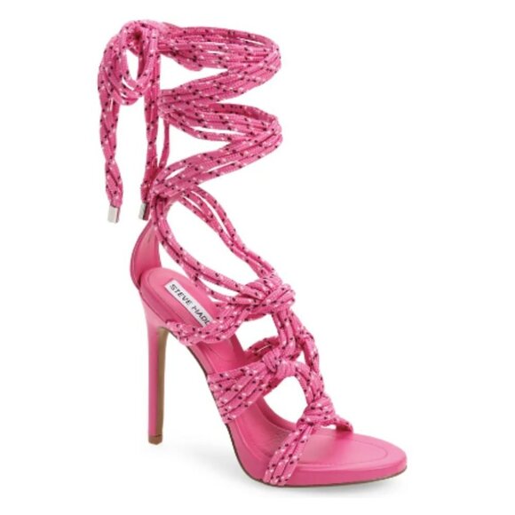 NEW Steve Madden Fiore Ankle Tie Sandal in Pink - Picture 1 of 5